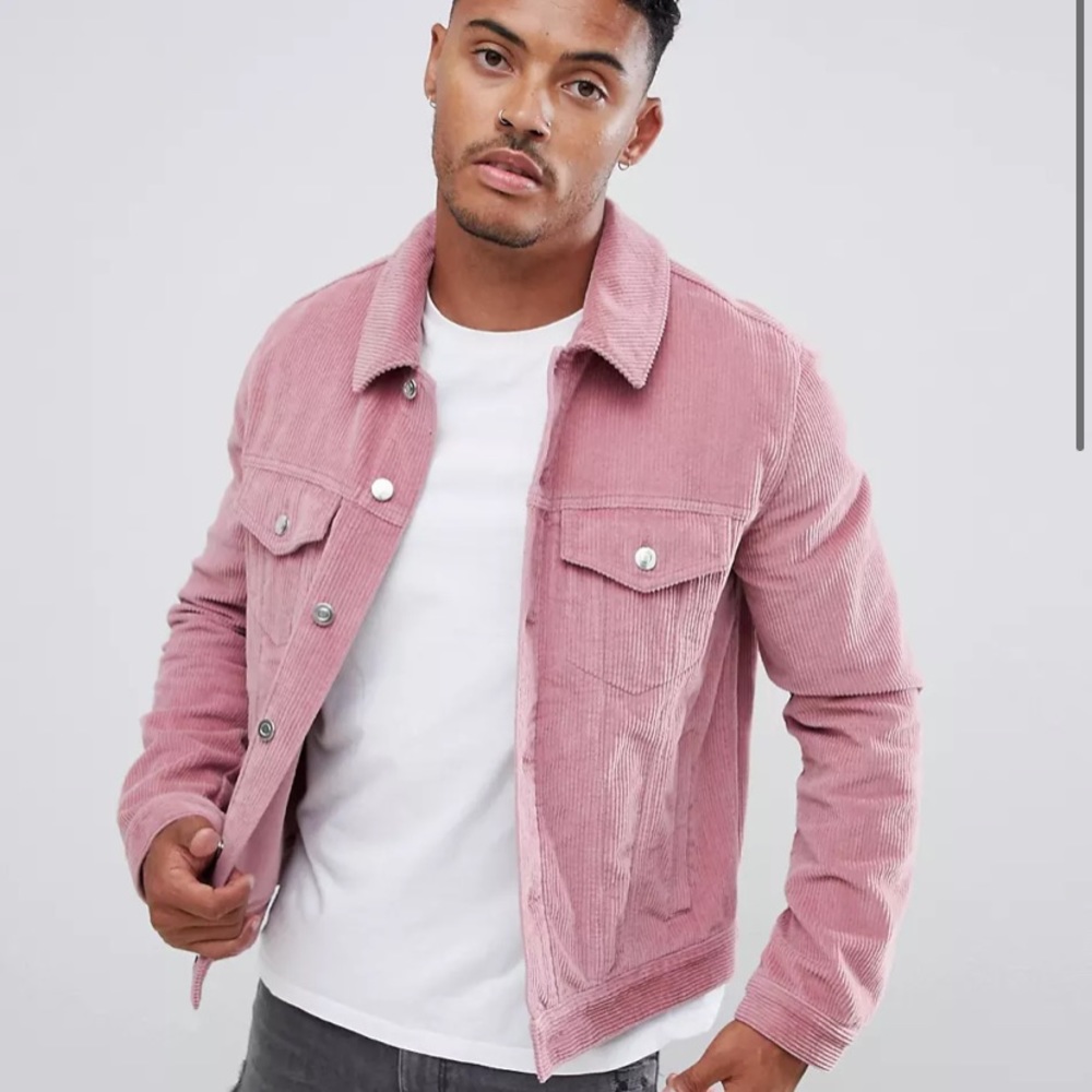 ASOS Men's Pink Corduroy Shirt Jacket